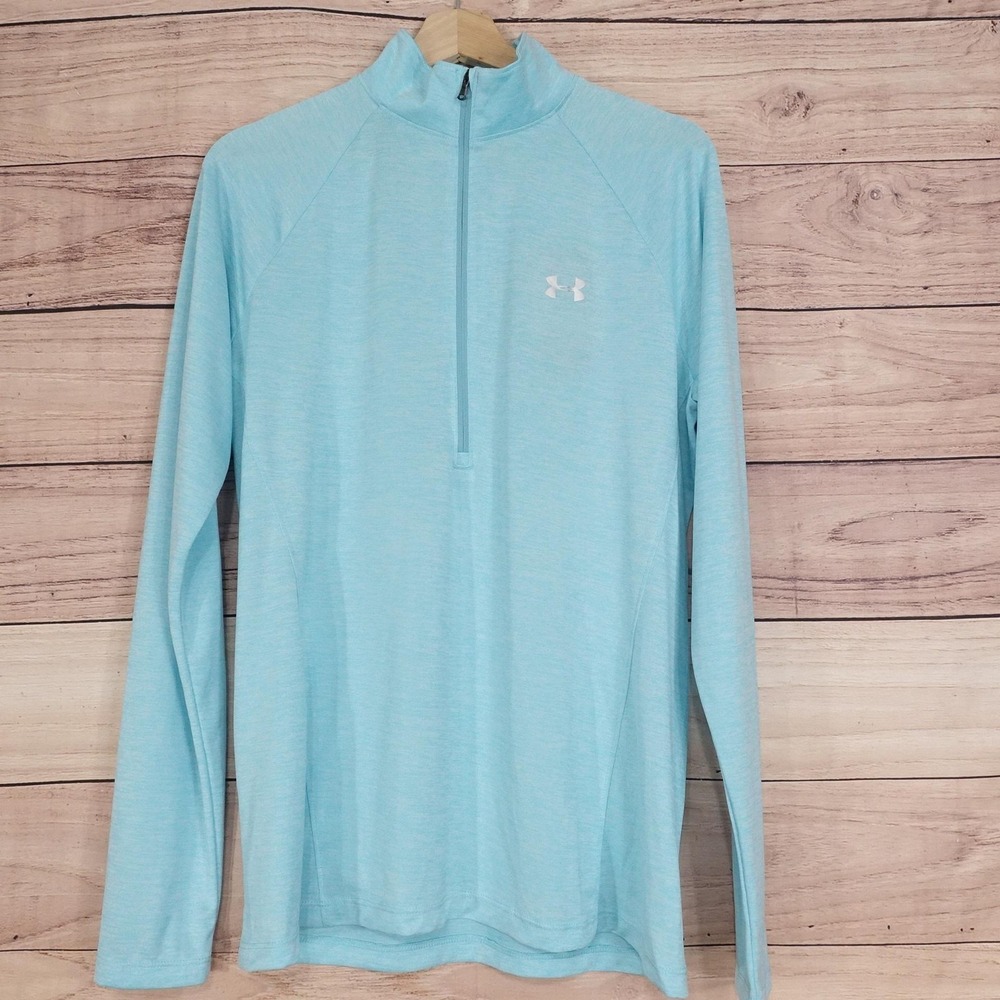 New! Under Armour Pullover Womens XL Blue HeatGear 1/4 Zip Lightweight Top